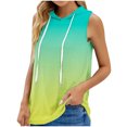 thumbnail image 1 of IROINID T-Shirt Sans Manches pour Femmes en Liquidation, Sweat à Capuche Sport Imprimé Col Rond Ample Bleu Clair TTTG, 1 of 3