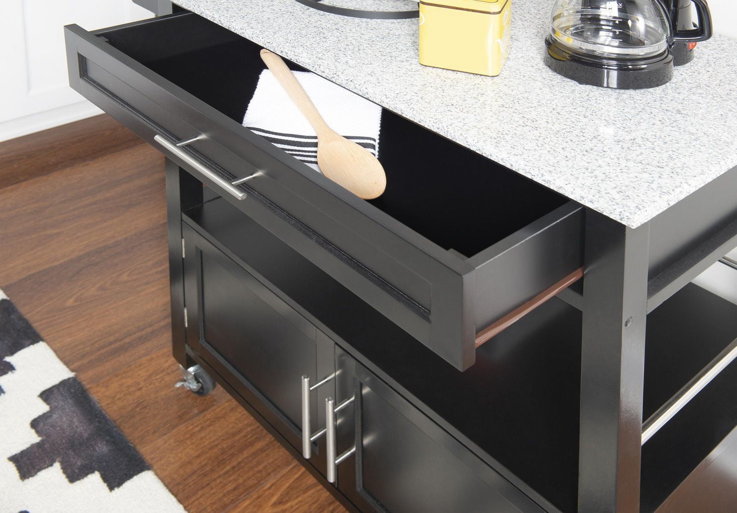 Alders Black Kitchen Cart