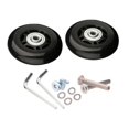 thumbnail image 1 of 2 Pcs Roues de Remplacement pour Valise Roulettes Pivotantes en Caoutchouc Silencieuses Noires 64mmx24mm, 1 of 8