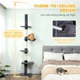 thumbnail image 4 of PawHut 8.5ft Cat Climbing Tree 5-Tier Kitty Activity Center, Dark Grey, 4 of 10
