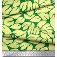 thumbnail image 3 of Soimoi Green Georgette Viscose Fabric Basil Leaves Printed Fabric 1 Yard 42 Inch Wide, 3 of 3