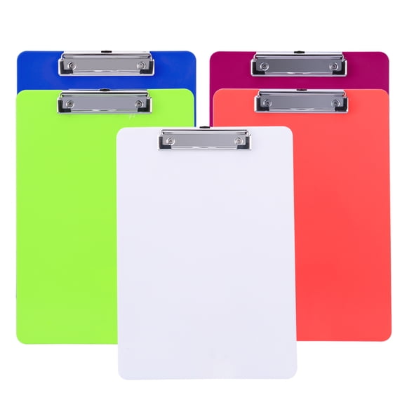 5 Pcs Tableau à Pince Opaque Coloré en Plastique A4, Planches à Pince pour Mémo, Papier, Dossiers