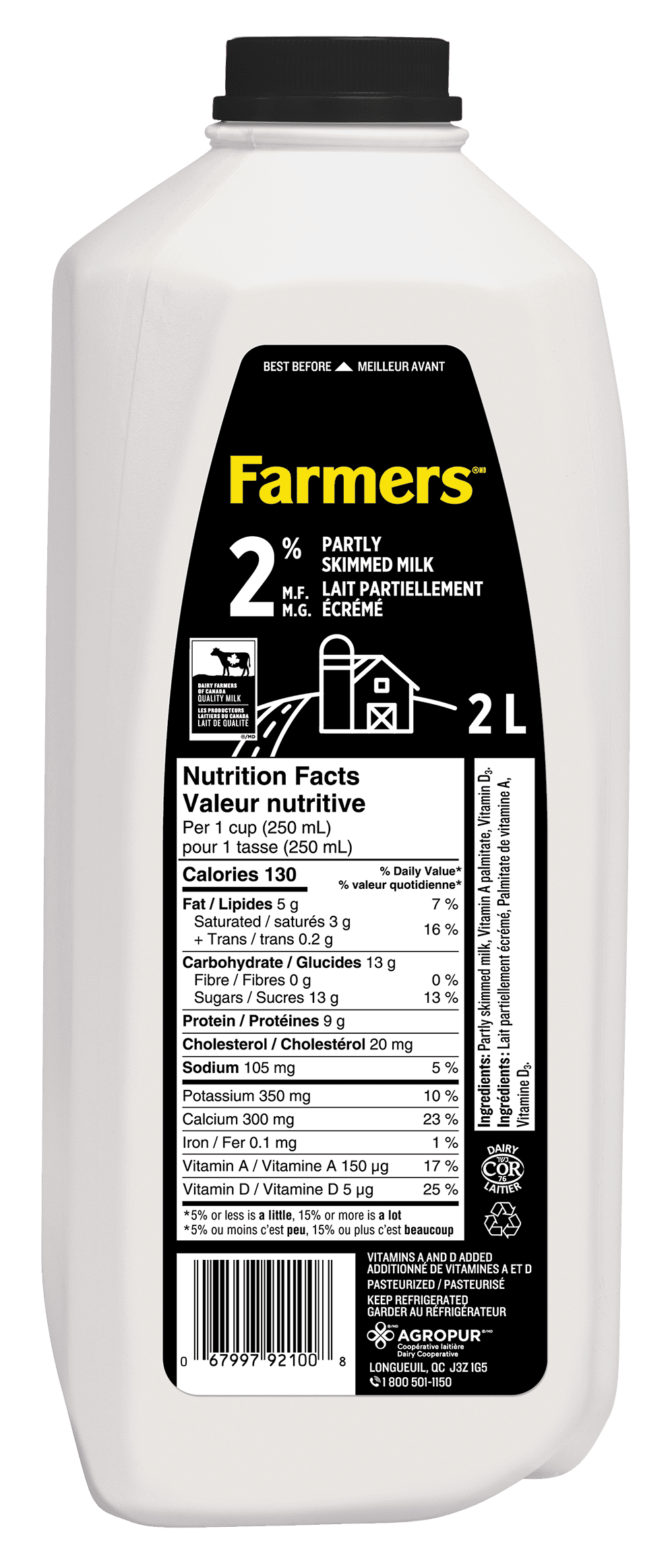 Farmers Partly Skimmed 2% Milk 2L
