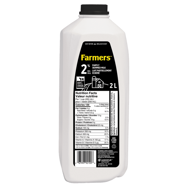 Farmers Partly Skimmed 2% Milk 2L