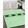 thumbnail image 3 of Ahgly Tapis Rond Lavable en Machine Intérieur Transitionnel Vert Menthe, 6 Pieds Rond, 3 of 7