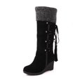 thumbnail image 2 of Bottes d'Automne Femmes Rétro à Lacets Chaussures Décontractées Talon Compensé Plat Grande Taille Fermeture Éclair Neige Chaussures Femmes Décontractées Automne en Liquidation, 2 of 6