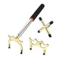 thumbnail image 1 of Retractable Billiard Cue Stick Bridge with 3Pcs Removable Brass Bridge Head Billiard Table Pool Cue Accessories,Gold,1 * High fork rod 1 * Low fork head 1 * Cross fork,gold, 1 of 7