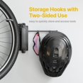 thumbnail image 3 of monTEK Swivel Bike Wall Mount, Bike Hangers for Garage, Bike Mount with Two Extra Storage Hooks, Bike Hanger Wall Mount for Space Saving, Bike Rack Garage Holds Up to 77, 3 of 9