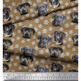 thumbnail image 4 of Soimoi Polyester Crepe Fabric Lotus & Dog Face Printed Fabric 1 Yard 42 Inch Wide, 4 of 5