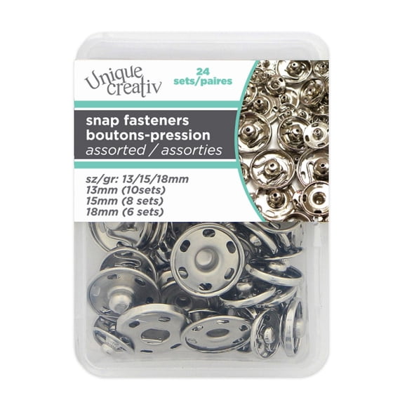 UNIQUE CREATIV argent Snap Fasteners, On Snap, 18 mm (0.71 in)