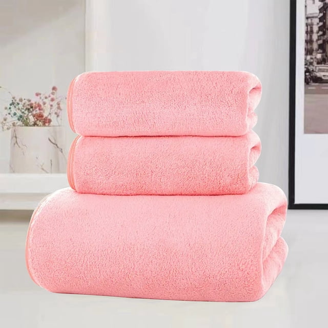 LSLJS Soft Linen Premium 3 Pc Towel Set 1 Bath Towel 1 Hand Towel 1 Washcloth Cotton Towels for Bathroom Towel Set for Adults-Highly Absorbent and Towel Set, Bath Towels