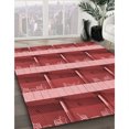 thumbnail image 3 of Ahgly Company Tapis d'Intérieur Lavable à la Machine, Carré, Transitionnel, Pastel Rouge Rose, Tapis de Zone, 7 Pieds Carré, 3 of 7