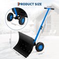 thumbnail image 4 of COZONY Pelle à Neige Robuste avec Roues, Lame en Acier Réglable 29 Pouces L X 16 Pouces H, Pousse-Neige Ergonomique avec Poignée Réglable en Angle et en Hauteur, Plaque Antidérapante Noire + Poteaux Bleus, pour Allée et Trottoirs, 4 of 7