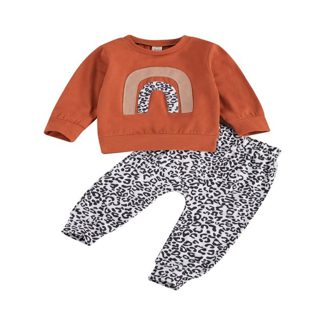 Baby Boys 2PCS Pants Sets Long Sleeve Round Neck Sweatshirt Tops Solid Color Pants Sets