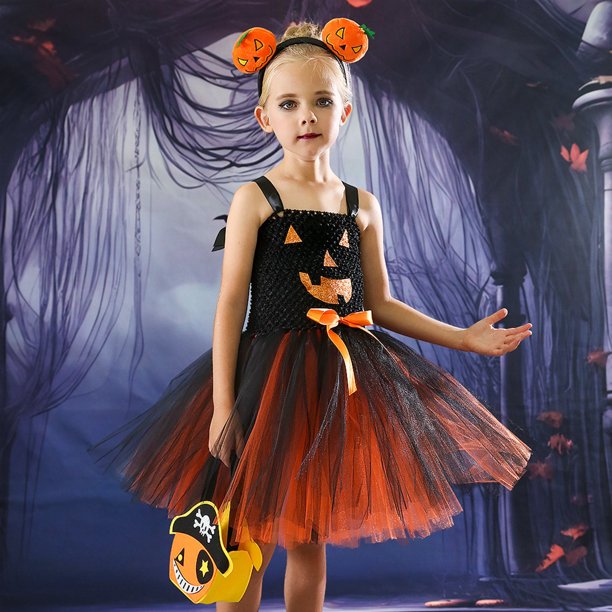 FhsagQ Dresses Christmas Dresses for Girls 12-14 Years Old Novelties Classic Witch Child Children's Witch Shaggy Dress Dress Christmas Dresses for Girls 14-16 Fancy Orange 9-10 Years