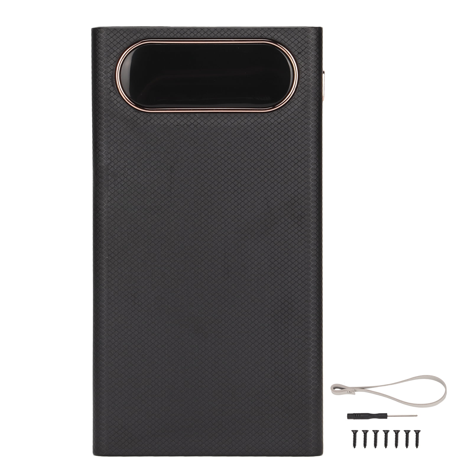 10W DIY 18650 Portable Power Bank Case L12 Mobile Battery Charger 12 Batteries Capacity with 2 LED Lights LCD DisplayBlack