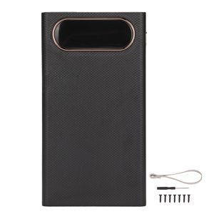 10W DIY 18650 Portable Power Bank Case L12 Mobile Battery Charger 12 Batteries Capacity with 2 LED Lights LCD DisplayBlack