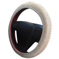 thumbnail image 1 of Beige Coffee Summer Ice Silk Car Breathable Anti-Slip Steering Wheel Cover Guard Protector, 1 of 5