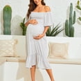 thumbnail image 2 of MEZZALL Robe Femme Florale à Encolure Carrée Robes Midi Robe de Maternité Enceinte Décontractée Robe Trapèze Longue Fluide à Smocks Robe Classique Tenue Quotidienne S, 2 of 5