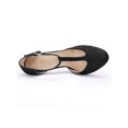 thumbnail image 4 of BLISSFUL STEP Chaussures pour Femmes Bout Rond Talon Aiguille Sandales à Bride en T Noir 9, 4 of 8