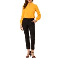 thumbnail image 2 of INSPIRE CHIC Women's Stand Collar Pleated Button Keyhole Button Blouse, 2 of 6