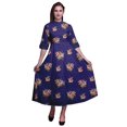 thumbnail image 1 of Bimba Robe Chemise Décontractée à Imprimé Floral pour Femme, Robe Évasée Mi-Mollet de Fête - XX-Grand, 1 of 5