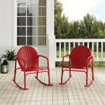 thumbnail image 4 of Crosley Furniture Fauteuil Berçant en Métal Griffith, Fini Rouge Vif Lustré (Ensemble de 2), 4 of 7