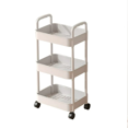 thumbnail image 2 of Refurbished Staron 3 Tier Rolling Utility Cart with Wheels, Plastic, Compact Multi-Room Storage, Handle, 2 of 2