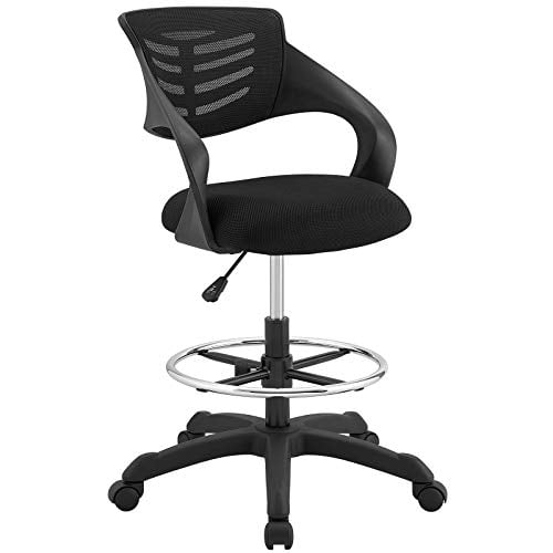 Modway Drafting Chair Office, Tall, Adjustable for Standing Desk, Black