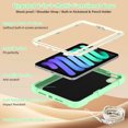 thumbnail image 3 of Case for iPad Mini 7 A17 Pro 2024/Mini 6 2021 8.3 Inch 7th/6th Gen with Butterfly Stand, Shockproof Protective Tablet Cover with Pencil Holder Shoulder Strap for Kids Girls, Beige Green, 3 of 7