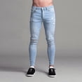 thumbnail image 4 of DPTALR Mens Skinny Stretch Denim Pants Distressed Ripped Freyed Slim Fit Jeans Trousers, 4 of 9