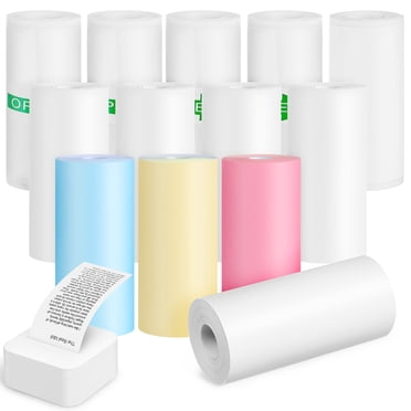 SHISUYAN 13 Rouleaux Papier Thermique Papier Coloré pour Imprimante Papier Thermique Adhésif Papier de Poche pour Imprimante Papier d'Impression Uni Papier Autocollant pour Imprimante