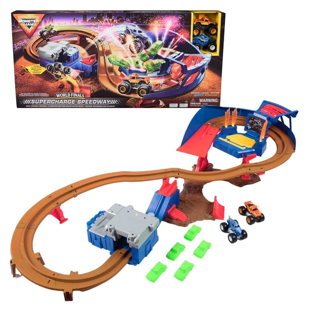 Monster Jam, Supercharge Speedway Playset, Megalodon and El Toro