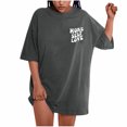 thumbnail image 1 of Pompotops Oversized T Shirts For Women Plus Size Slogan Graphic Drop Shoulder Short Sleeve Tops Summer Loose Pullover Tees, 1 of 8