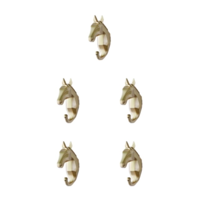 Ruiboury Animal Head Key Hook Sturdy And Durable Construction Adds Touch Of Whimsy golden(horse) 5Set