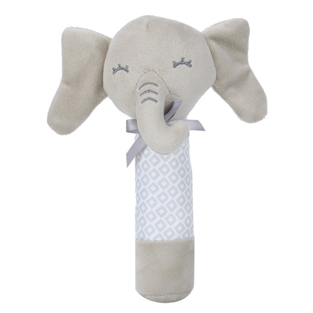 Jouet Hochet à Main, Hochet à Main à Impression Exquise, Image d'Animal de Dessin Animé en Tissu Sécuritaire pour Nourrissons, Racoon Dog, Éléphant