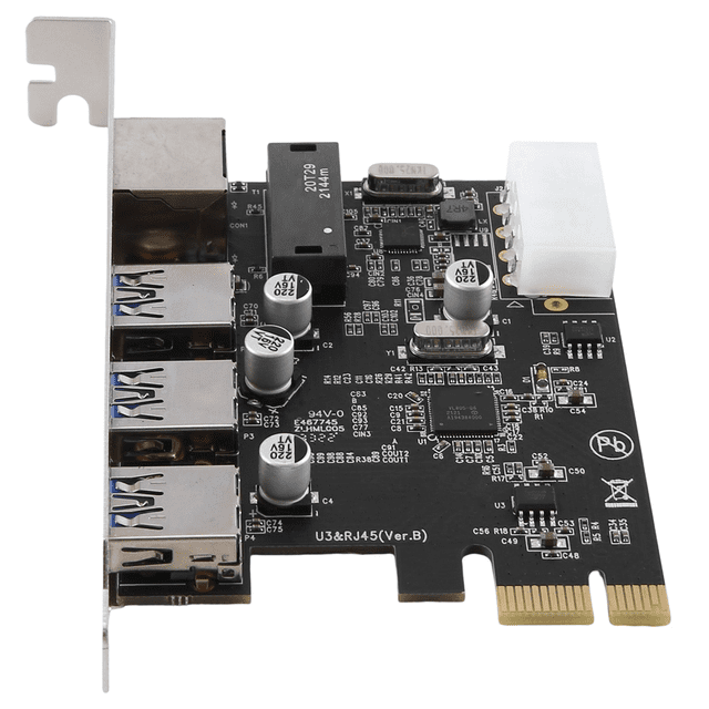 PCIe Slot to RJ45 USB 3.0 PCIe Expansion Card,with Gigabit Ethernet Controller PCI Express Adapter for Desktop PC