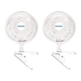 thumbnail image 1 of Hurricane Classic 6" Mini Clip On Fan for Desks & Night Stands, White (2 Pack), 1 of 8