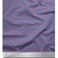 thumbnail image 1 of Soimoi Tissu en Poly Georgette Violet Imprimé Étoile Rouge et Bleu au Mètre 42 Pouces de Large, 1 of 3