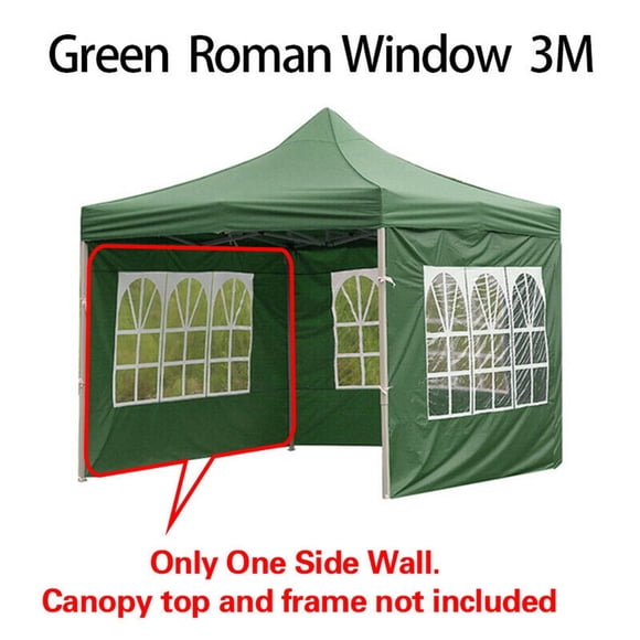 MYG Canopy Tent Side Wall Green, Oxford Cloth Carport Garage Big Tarp, Enclosure Shelter Party Sunshade,10x10ft(Canopy Top and Frame Not Included)