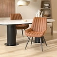 thumbnail image 1 of Hawsaiy Dining Chairs Set of 2,Mid Century Modern Kitchen Chairs,Upholstered Fabric Armless Dinning Side Chairs with Back and Metal Legs for Kitchen,Dining Room,Living Room, Brown, 1 of 7