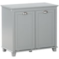thumbnail image 1 of HOMCOM Armoire de Rangement pour Lessive à Bascule avec Panier à Deux Compartiments, Gris, 1 of 10