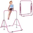 thumbnail image 1 of Qaba Folding Gymnastics Bar, Expandable Horizontal Kip Bar for Kids, Pink, 1 of 10