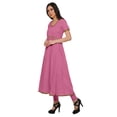 thumbnail image 2 of Moomaya Robe en Coton pour Femmes Décontractée d'Été à Fente avant Unie à Manches Courtes Kurta, 2 of 6