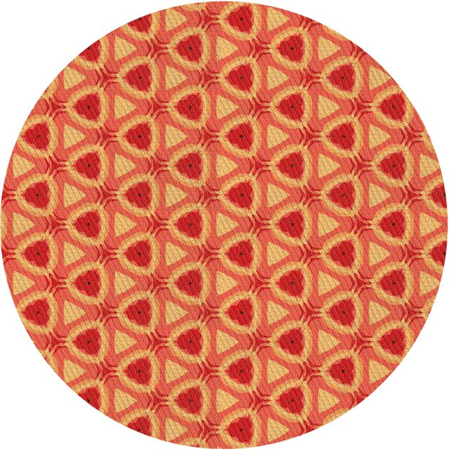 Ahgly Company Machine Washable Indoor Round Transitional Neon Red Area Rugs, 5' Round