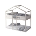 thumbnail image 3 of HMD Pasco Twin Over Twin Solid Wood House Loft Bed Frame Box B, Antique Gray, 3 of 5