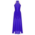 thumbnail image 3 of iefiel Robe de Danse Lyrique pour Femmes Sans Manches avec Strass Scintillants Fendue Robe Maxi Tenue de Danse de Salon Bleu G, 3 of 5