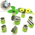 thumbnail image 2 of 9 Pieces Stainless Steel Cookie Cutters Vegetable Fruit Cookie Cutter Animal Shape Vegetable Cutter Biscuit Cookie Cutter Vegetable Cutter Protective Handle for Children, 2 of 9