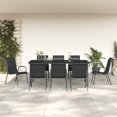 thumbnail image 1 of vidaXL 9 Piece Garden Dining Set Black Steel and Textilene, 1 of 5