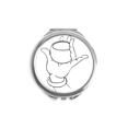 thumbnail image 1 of Culture Miroir Compact Rond Portable Motif Dessin Main Tasse de Poche en Verre, 1 of 3